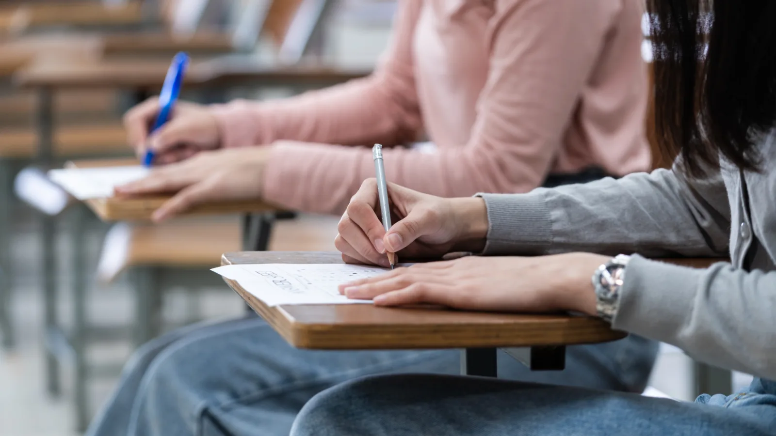Student managing exam stress with brain training
